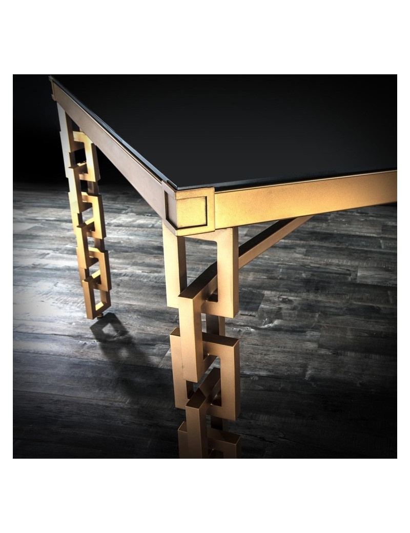 Catena Rectangular Dining Table | Champagne Gold by Roberto Grassie