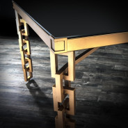 Catena Rectangular Dining Table | Champagne Gold by Roberto Grassie