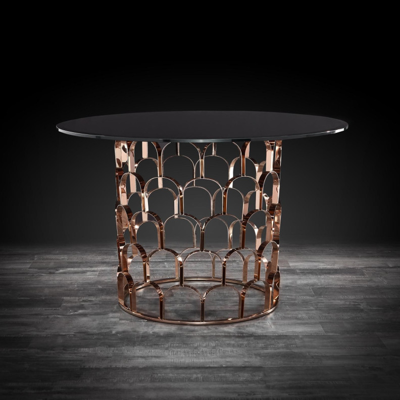 Sequenza Round Dining Table | Rose Gold By Roberto Grassie