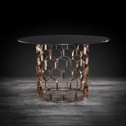 Sequenza Round Dining Table | Rose Gold By Roberto Grassie