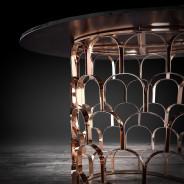 Sequenza Round Dining Table | Rose Gold By Roberto Grassie