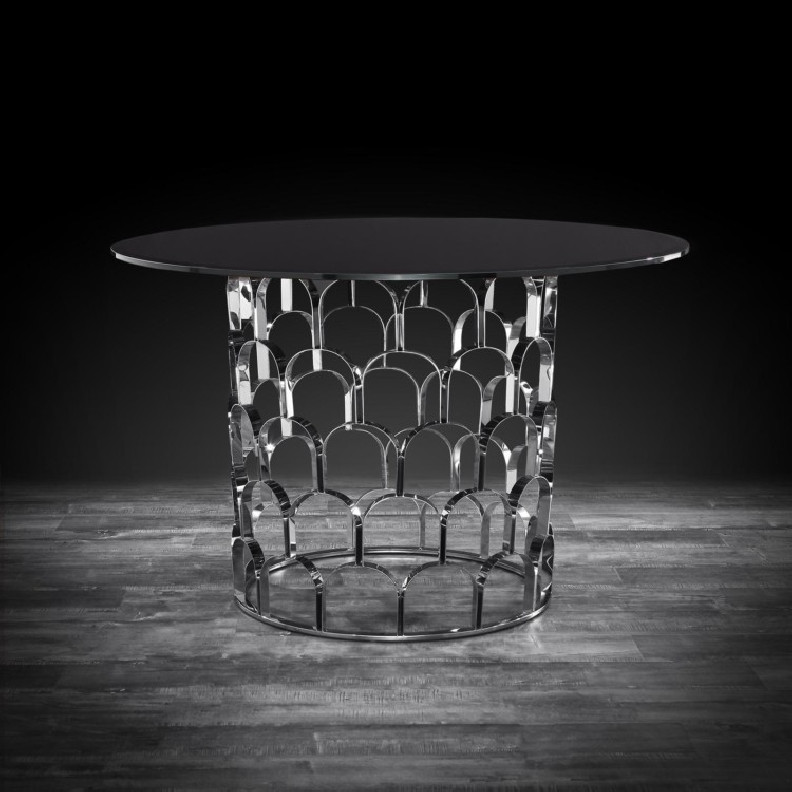 Sequenza Round Dining Table | Silver By Roberto Grassie