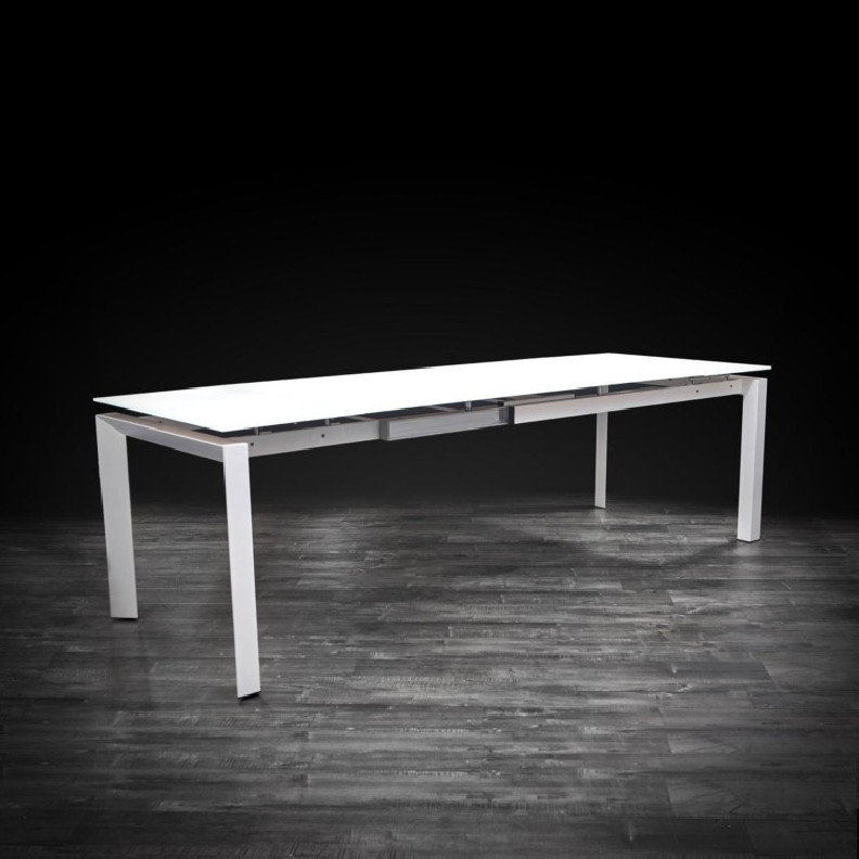 Natalia Rectangular Extendable Table | Matt White By Roberto Grassie