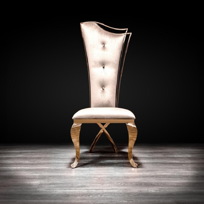 Belladonna Rose Gold Dining Chair By Roberto Grassie