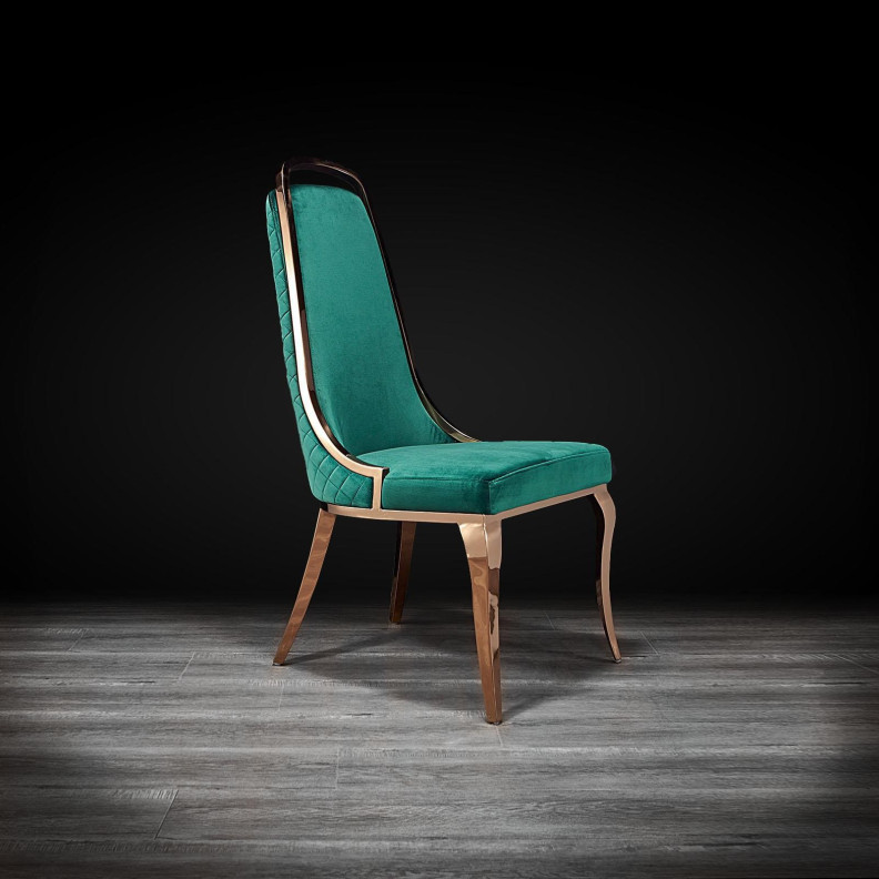 Milano Rose Gold Dining Chair By Roberto Grassie