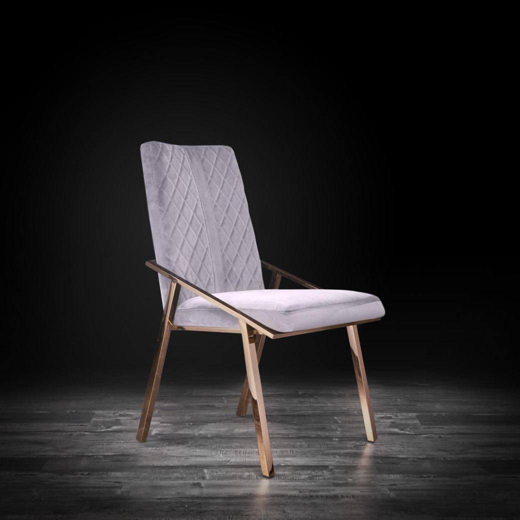 Nolan Rose Gold /Gray Dining Chair By Roberto Grassie