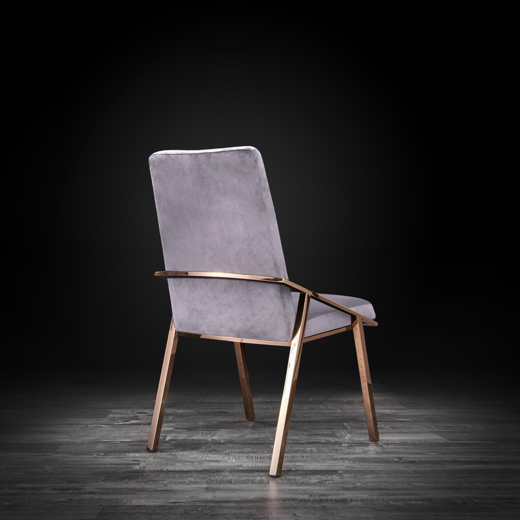 Nolan Rose Gold /Gray Dining Chair By Roberto Grassie