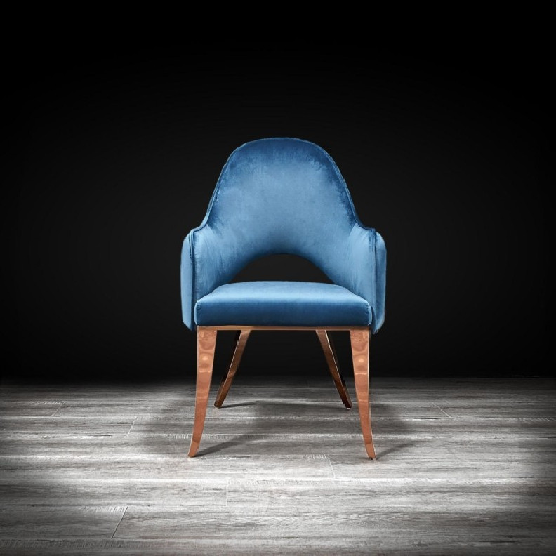 Alegra Rose Gold Dining Chair By Roberto Grassie