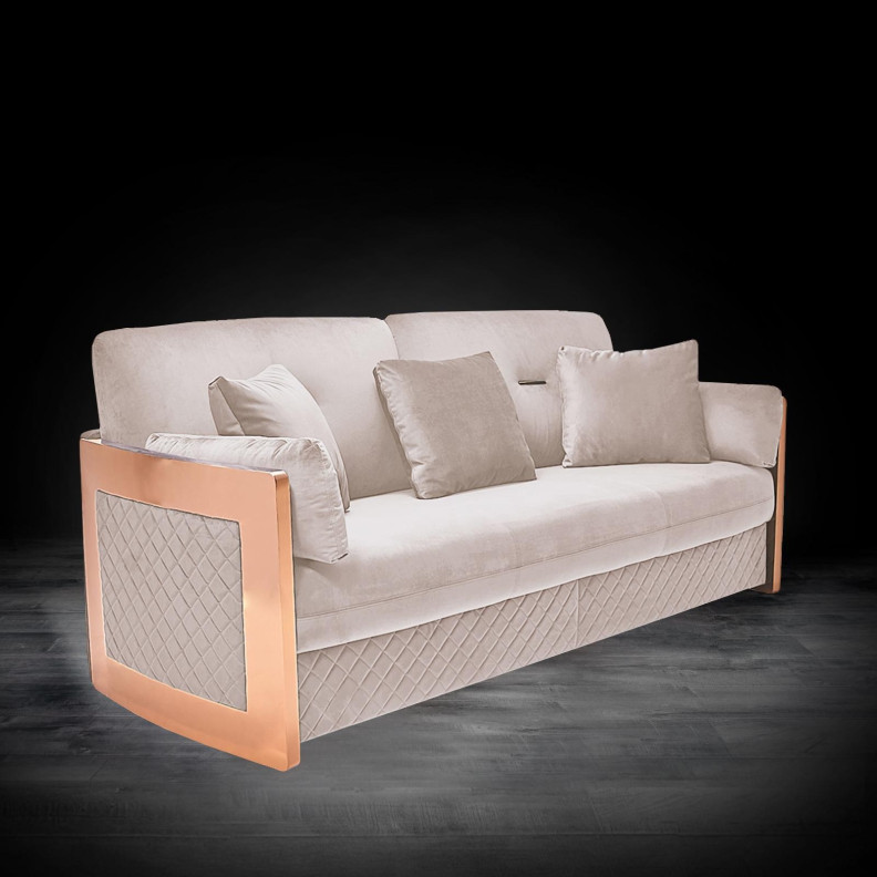 Adagio Rose Gold / Beige 2 Pc Sofa Set By Roberto Grassie