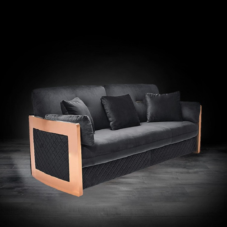 Adagio Rose Gold / Black 2 Pc Sofa Set By Roberto Grassie