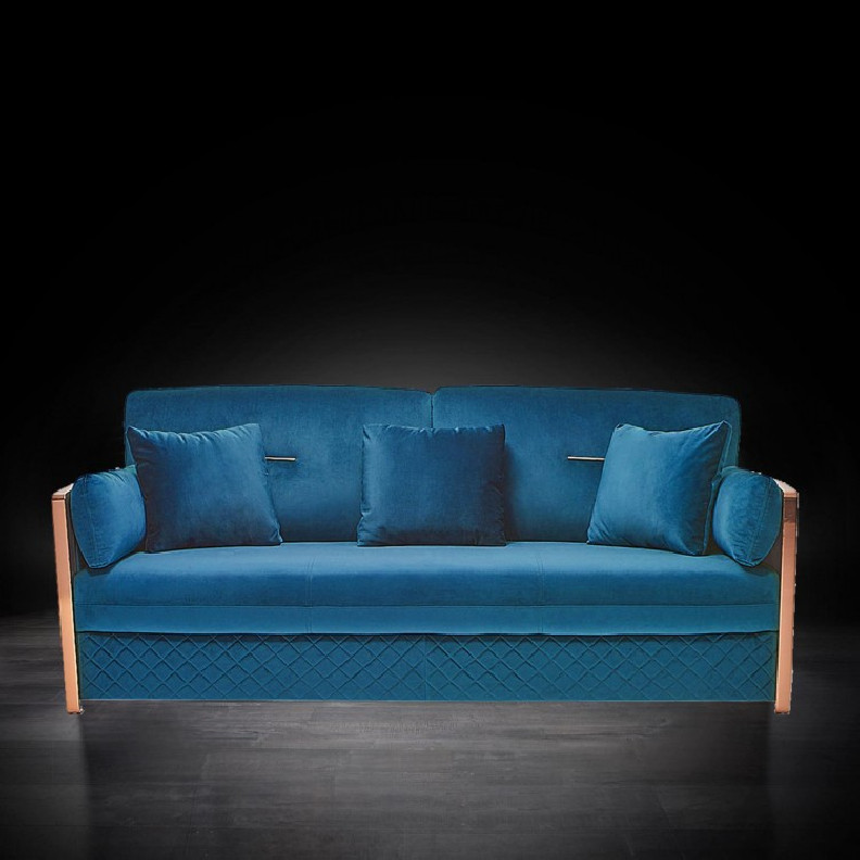 Adagio Rose Gold / Dark Blue 2 Pc Sofa Set By Roberto Grassie