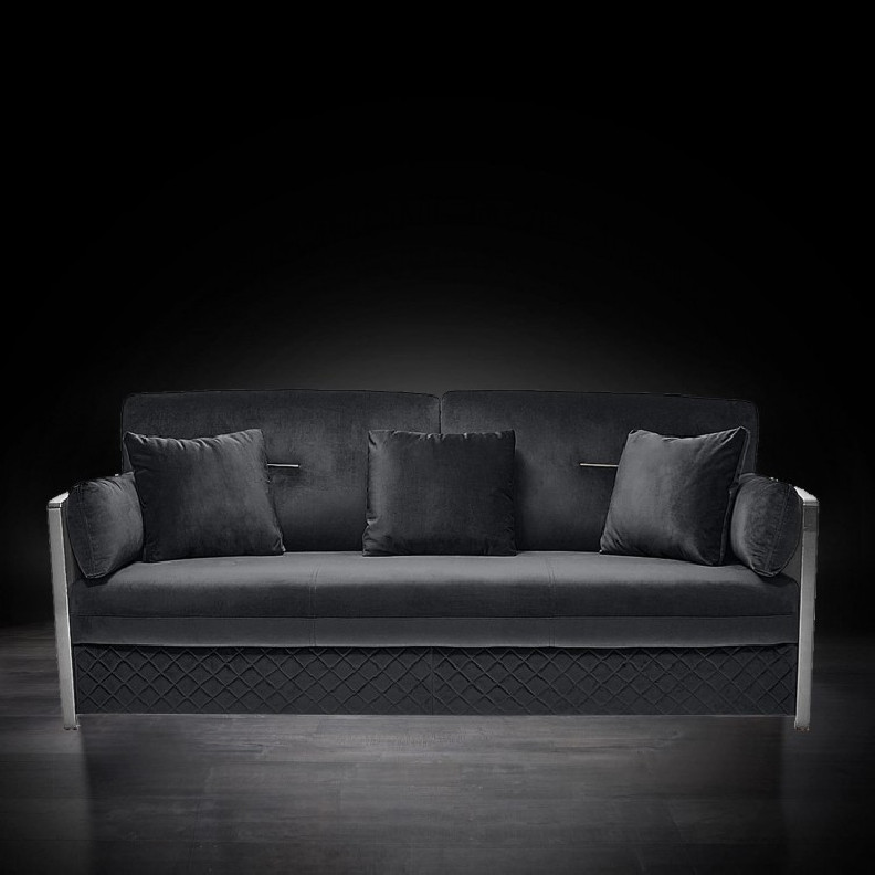 Adagio Silver 2 Pc Sofa Set | Black By Roberto Grassie
