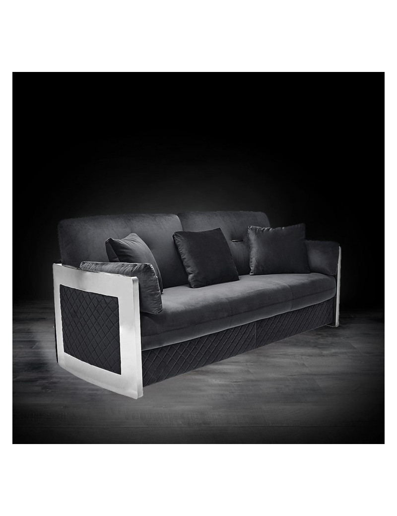 Adagio Silver 2 Pc Sofa Set | Black By Roberto Grassie