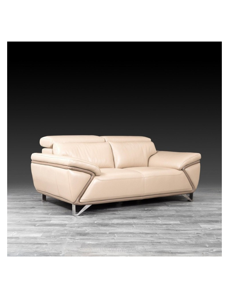 Dante Top Grain Beige Leather 2 Pc Sofa & Loveseat By Roberto Grassie