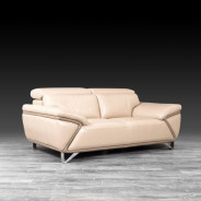 Dante Top Grain Beige Leather 2 Pc Sofa & Loveseat By Roberto Grassie