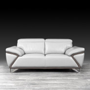 Dante Top Grain Light Gray Leather 2 Pc Sofa & Loveseat By Roberto Grassie