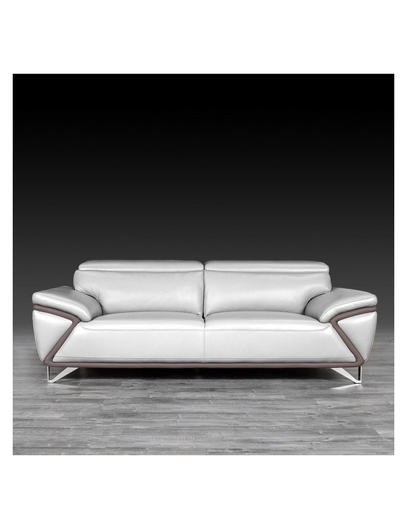 Dante Top Grain Light Gray Leather 2 Pc Sofa & Loveseat By Roberto Grassie