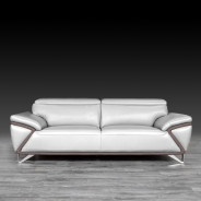 Dante Top Grain Light Gray Leather 2 Pc Sofa & Loveseat By Roberto Grassie