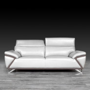Dante Top Grain Light Gray Leather 2 Pc Sofa & Loveseat By Roberto Grassie
