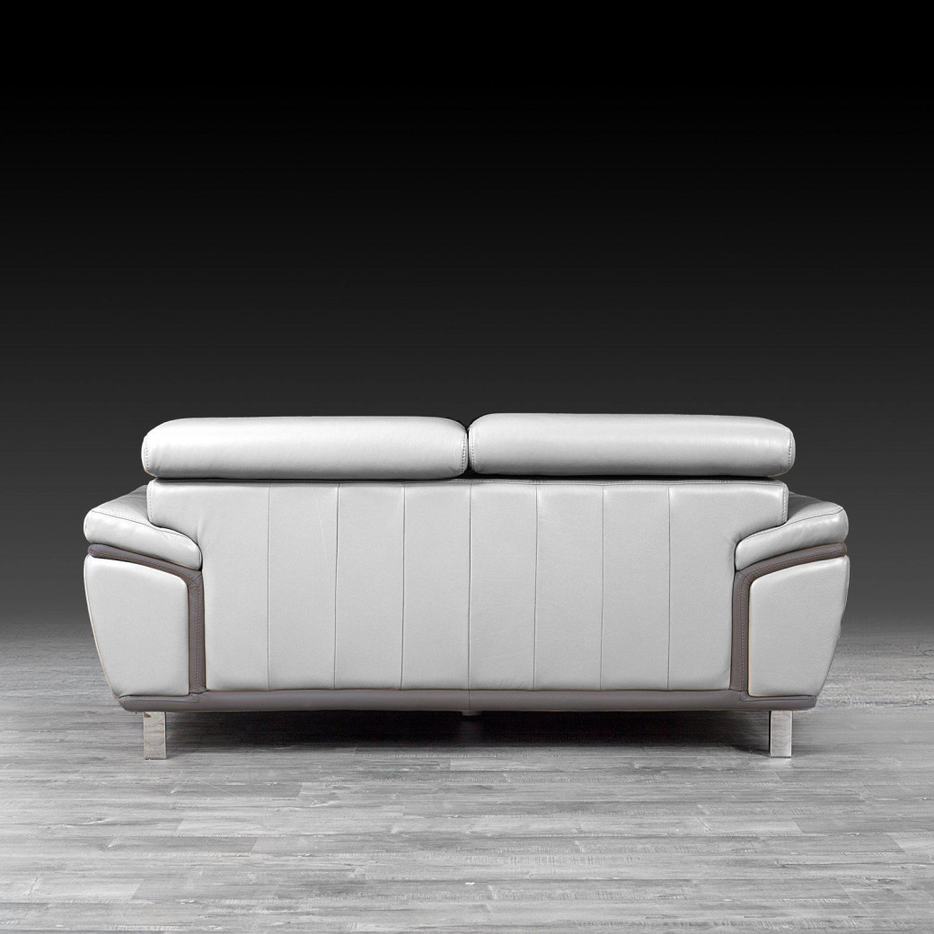 Dante Top Grain Light Gray Leather 2 Pc Sofa & Loveseat By Roberto Grassie