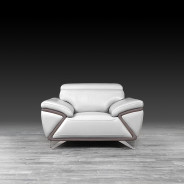 Dante Top Grain Light Gray Leather 2 Pc Sofa & Loveseat By Roberto Grassie