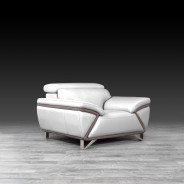 Dante Top Grain Light Gray Leather 2 Pc Sofa & Loveseat By Roberto Grassie