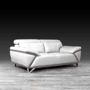 Dante Top Grain Light Gray Leather 2 Pc Sofa & Loveseat By Roberto Grassie