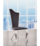 62075 Stainless Steel & Black Glass Dining Set Contemporary Style By Acme Furniture