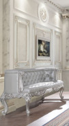 BD 00683 Lavish Classic PU Leather Light Gold & Gray Finish Bedroom Valkyrie Collection By Acme Furniture