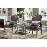 53465 Velvet /Antique Platinum Finish Sofa Picardy Collection By Acme Furniture