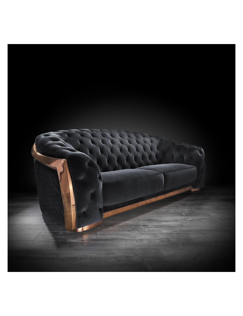 Massimo Collection Living Room in Rose Gold & Black Modern elegant exclusive By Roberto Grassie