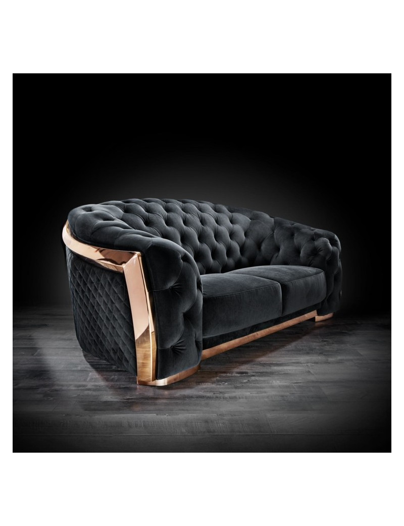 Massimo Collection Living Room in Rose Gold & Black Modern elegant exclusive By Roberto Grassie