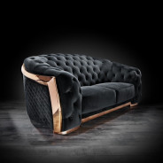 Massimo Collection Living Room in Rose Gold & Black Modern elegant exclusive By Roberto Grassie