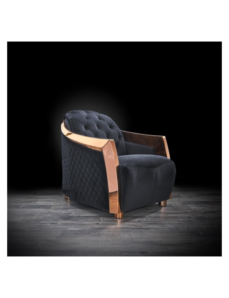 Massimo Collection Living Room in Rose Gold & Black Modern elegant exclusive By Roberto Grassie