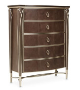 Highboy Vertical Storage Cabinets-Chest Of Drawers Villa Cherrie Hazelnut Collection By Michael Amini