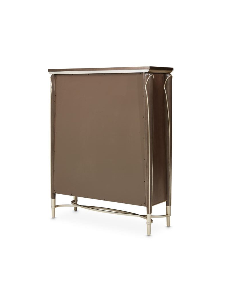 Highboy Vertical Storage Cabinets-Chest Of Drawers Villa Cherrie Hazelnut Collection By Michael Amini
