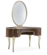 Vanity Desk Mirror Villa Cherrie Hazelnut Collection By Michael Amini