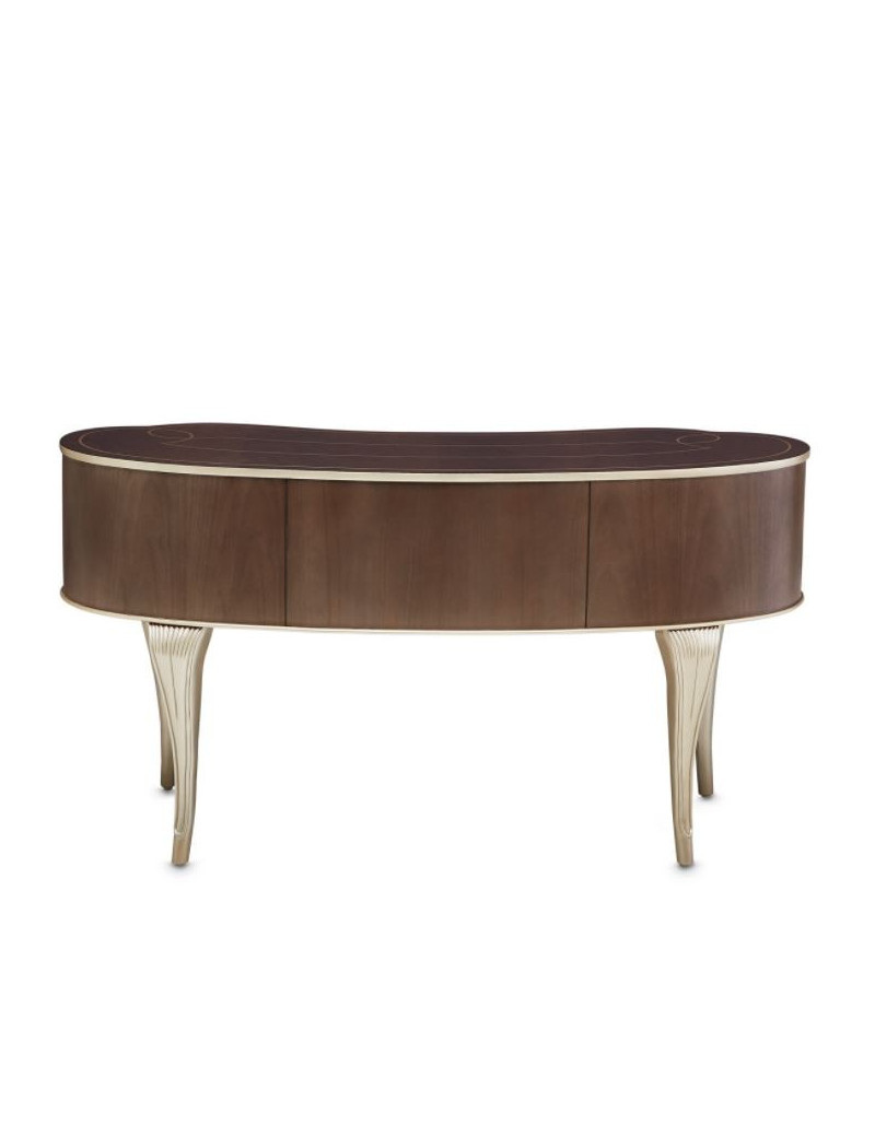 Vanity Desk Mirror Villa Cherrie Hazelnut Collection By Michael Amini