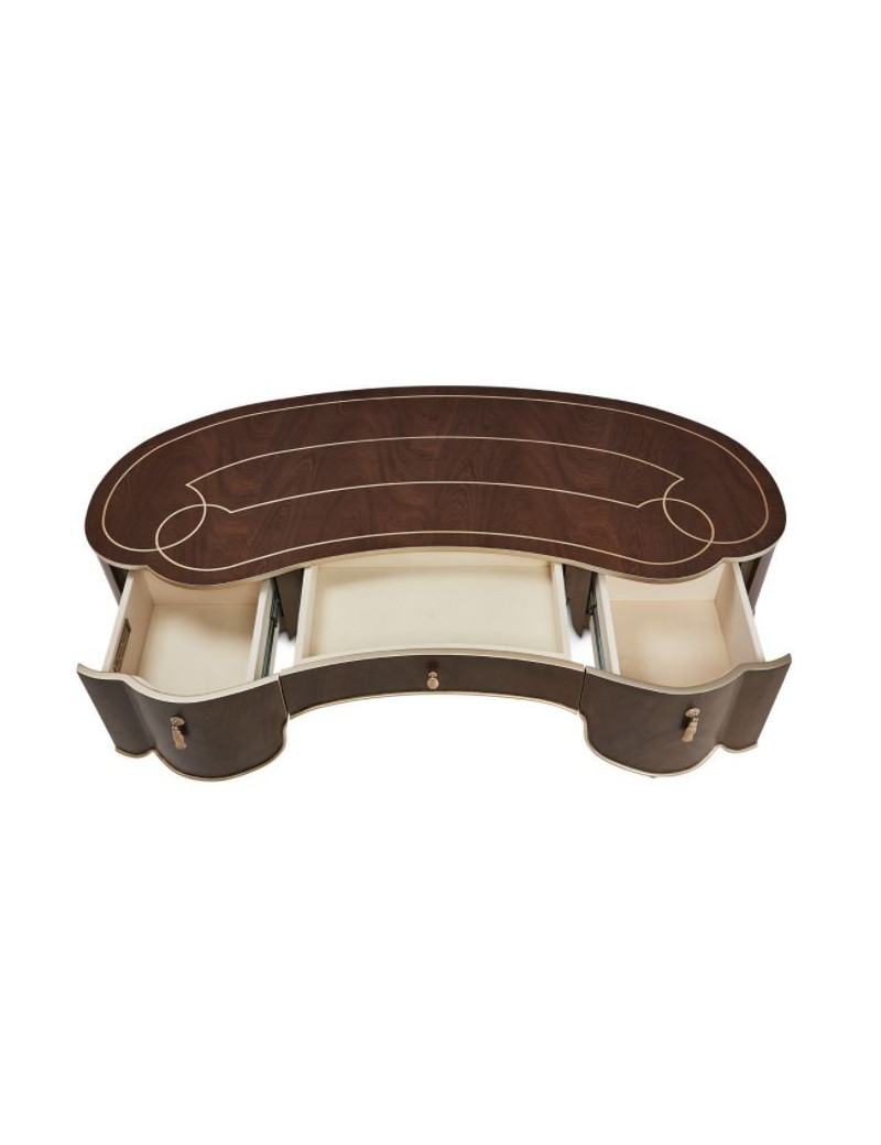 Vanity Desk Mirror Villa Cherrie Hazelnut Collection By Michael Amini