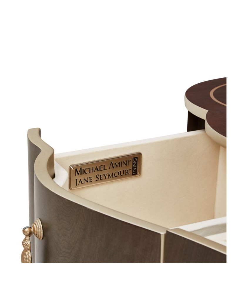 Vanity Desk Mirror Villa Cherrie Hazelnut Collection By Michael Amini