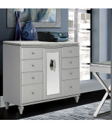 Upholstered Storage Console-Sideboard-Credenza Melrose Plaza by Michael Amini. 9019050-260-118
