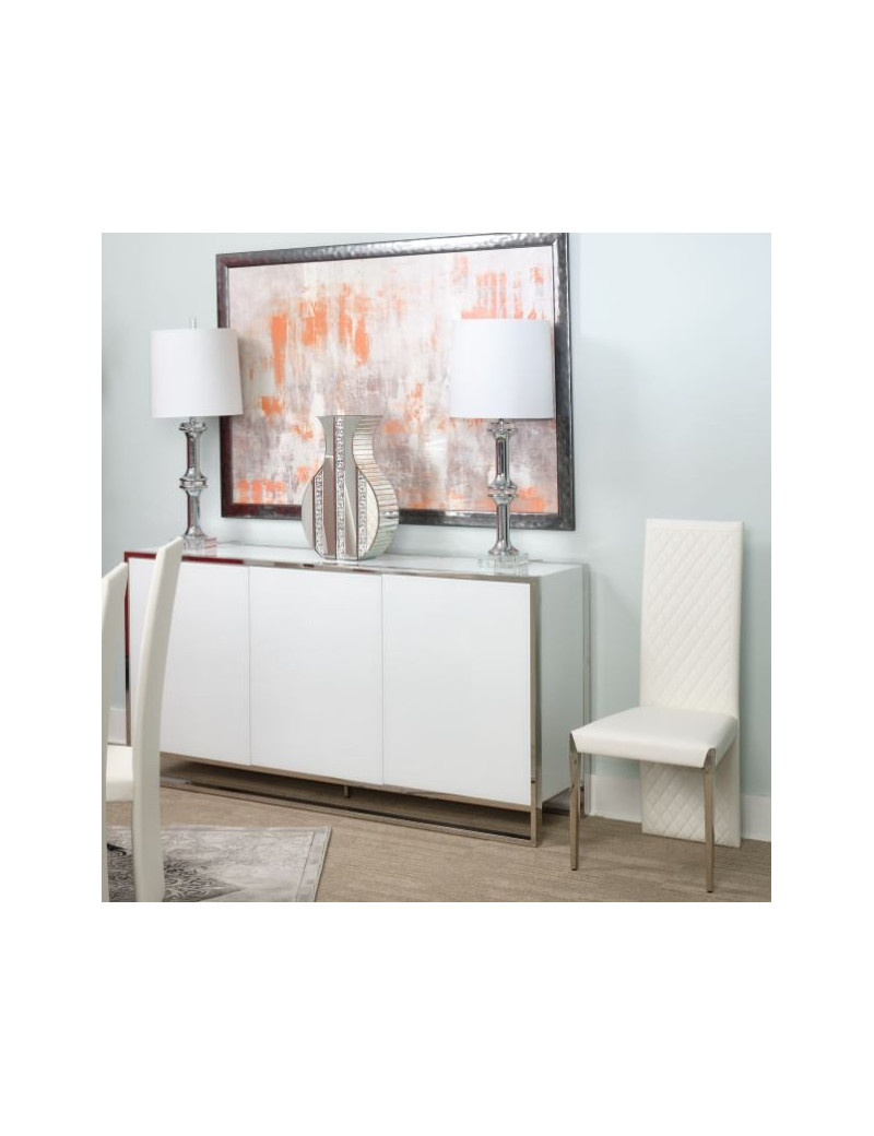Aico State St. Short Side Chair Assembled (White