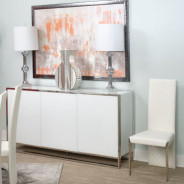 Aico State St. Short Side Chair Assembled (White