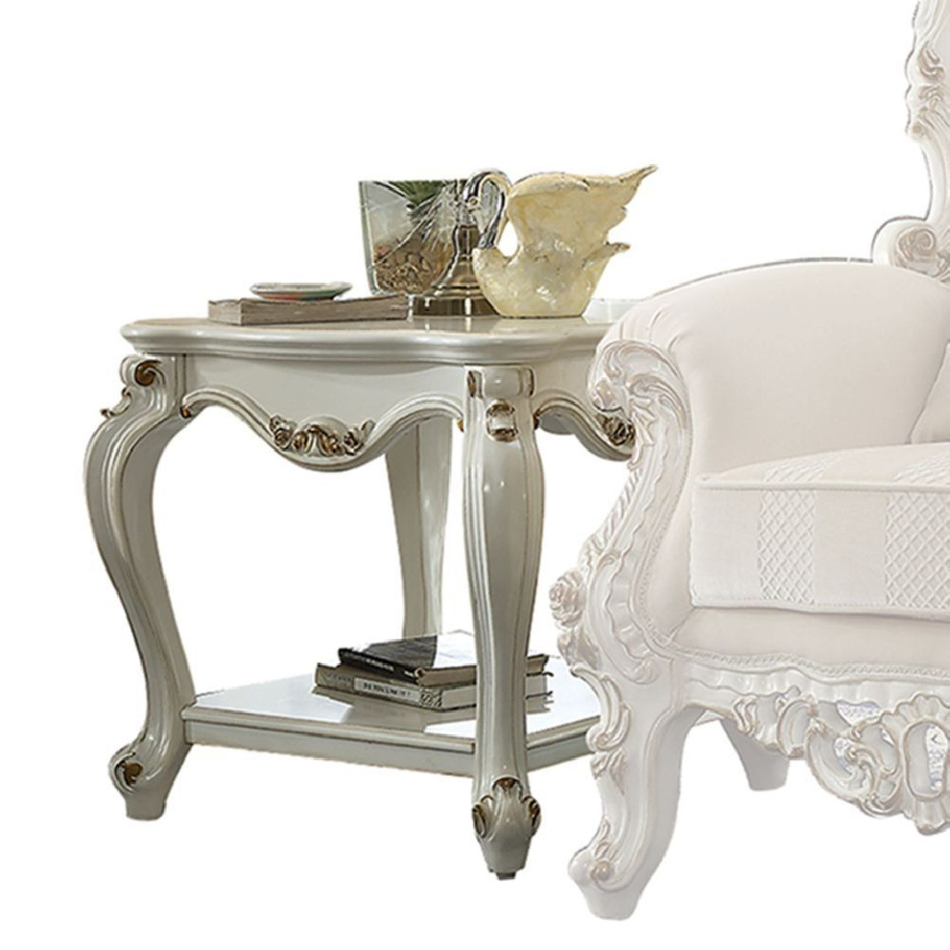 55465 Fabric / Antique Pearl Finish Oversized Sofa Picardy Collection by Acme Furniture