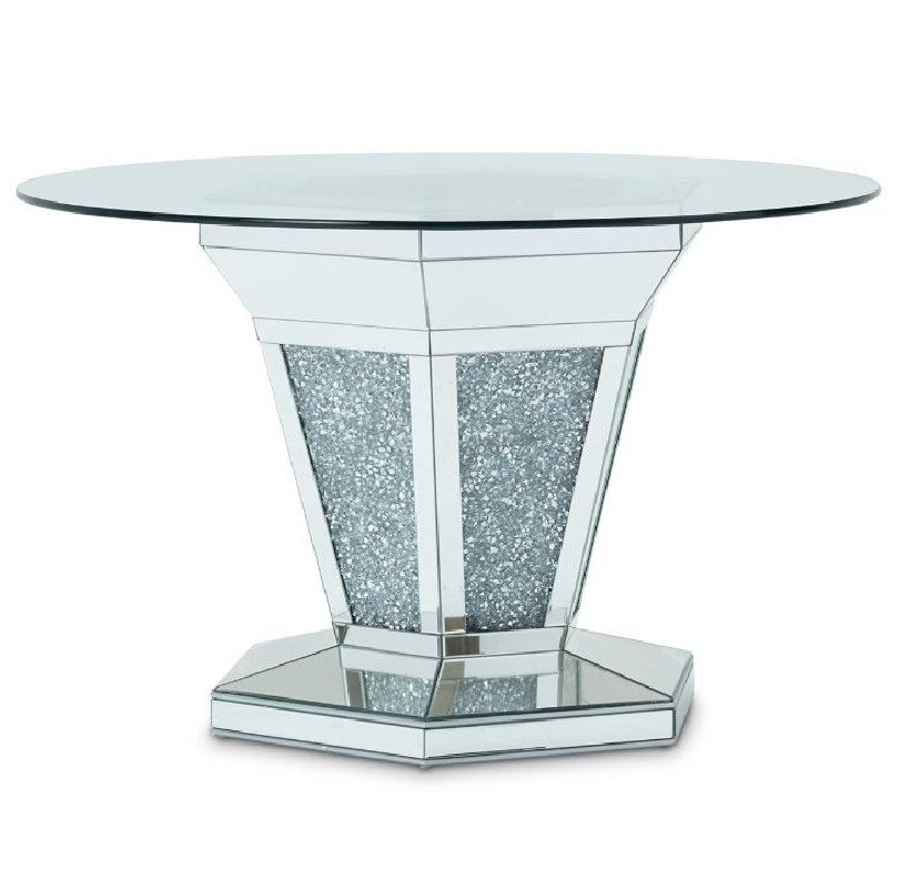 Round Glass Dining Table (2 Pc) Montreal Collection By Michael Amini