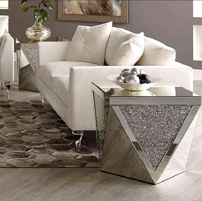 End Table Mirrored 1456H Montreal Collection By Michael Amini