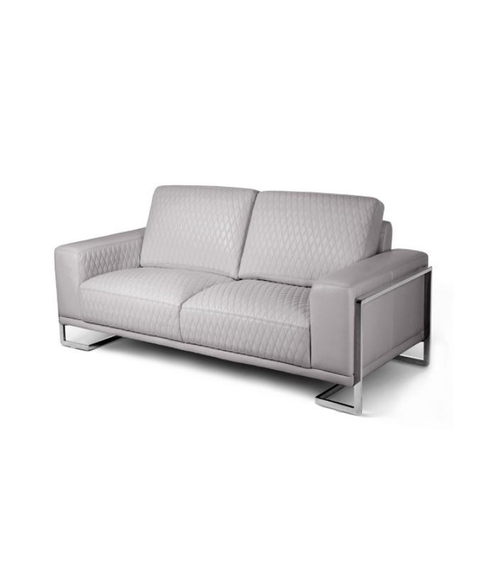 MiaBella Gianna Loveseat L.Gray Stainless Steel By Michael Amini