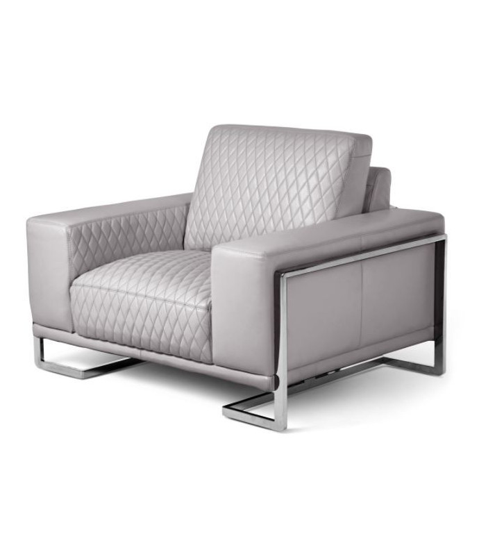 MiaBella Gianna Chair Half L.Gray Stainless Steel By Michael Amini