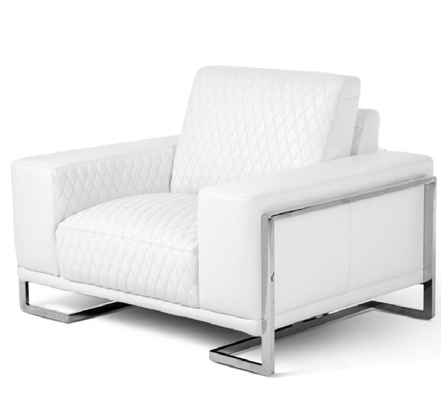 Gianna Leather Chair & A Half - White By Homey Design