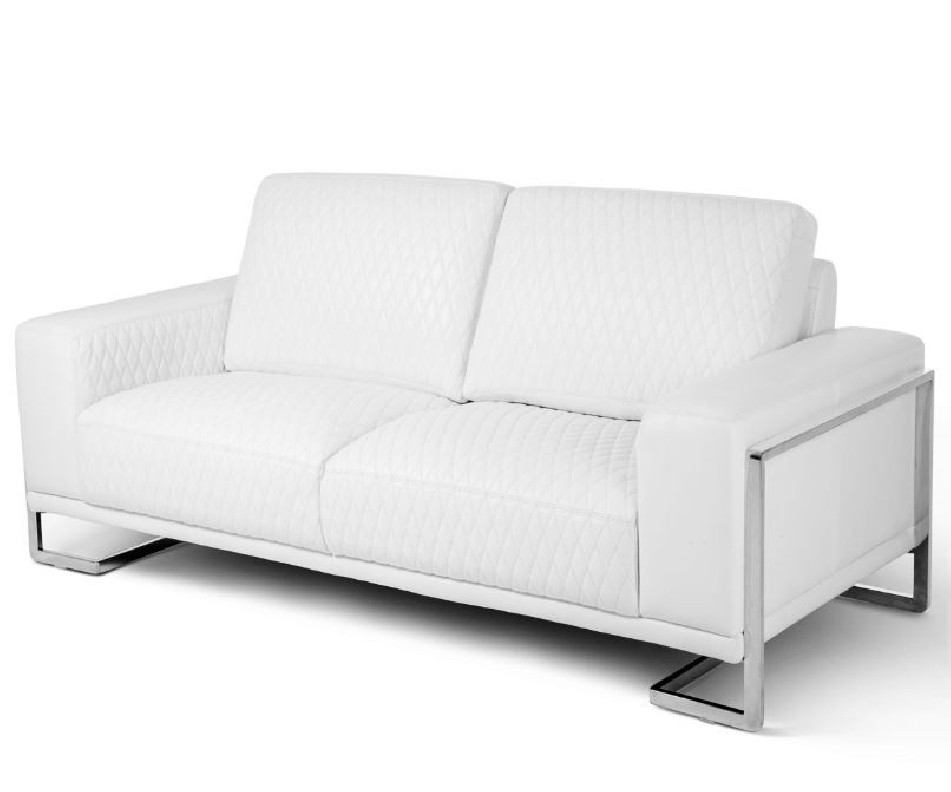Gianna Leather Loveseat - White By Michael Amini